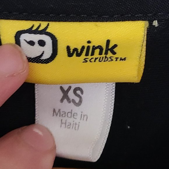 Wink Scrubs Black Scrubs top Women's X-small - Picture 4 of 5